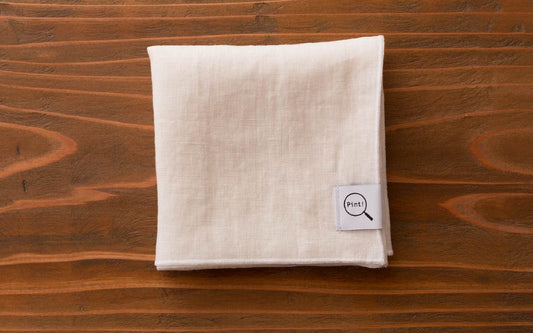 リネンハンカチ ホワイト×ホワイト