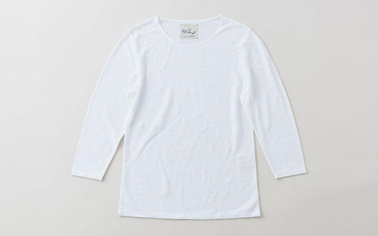 リネンコットンアンダーウェア7分袖|レディース|ホワイト