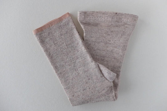 リネンニット マチ付きショートレギンス|ベージュ