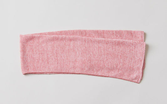 リネンニット ストライプフェイスタオル|レッド×ホワイト