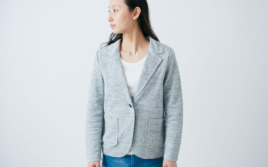 リネンニット ジャケット|レディース|ライトグレー