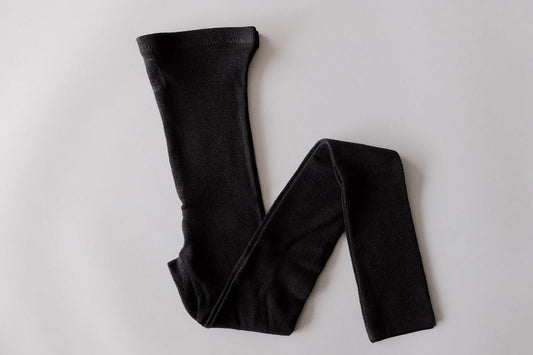 リネンニットレギンス マチ付き|ブラック|2 size