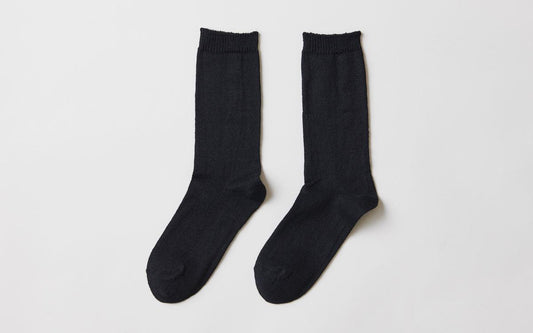 リネンニットソックス｜25-27cm｜ブラック