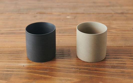 タンブラー 円柱 白練 焼締め