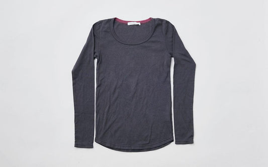 yohaku 5本針長袖カットソー|チャコール|レディース