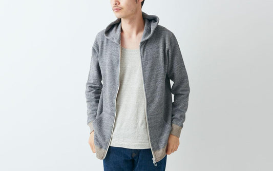 yohaku 茶綿ジップパーカー|チャコール|unisex4size