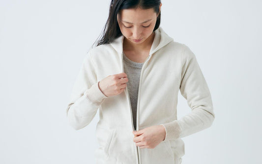 yohaku 茶綿ジップパーカー|キナリ|unisex4size