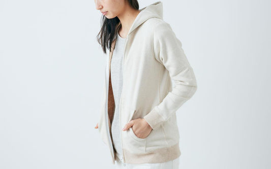 yohaku 茶綿ジップパーカー|キナリ|unisex4size